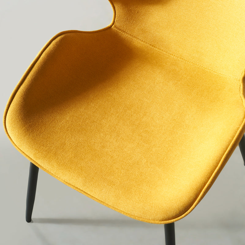 MARILYN - Chaise de salle à manger en tissu jaune