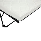 FONDA - Canapé-lit en tissu crème avec matelas à mémoire de forme
