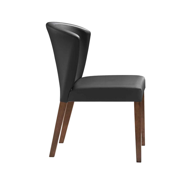 ALICIA - Black Leather Dining Chair