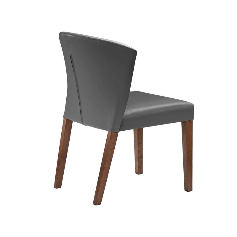 ALICIA - Chaise de salle à manger en cuir gris