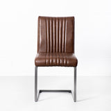 CAL - chaise industrielle vintage en cuir marron