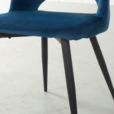 WALTER - chaise en velours bleu