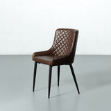 MATEO - Chaise en cuir brun