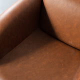CHELSEA - Chaise longue en cuir brun