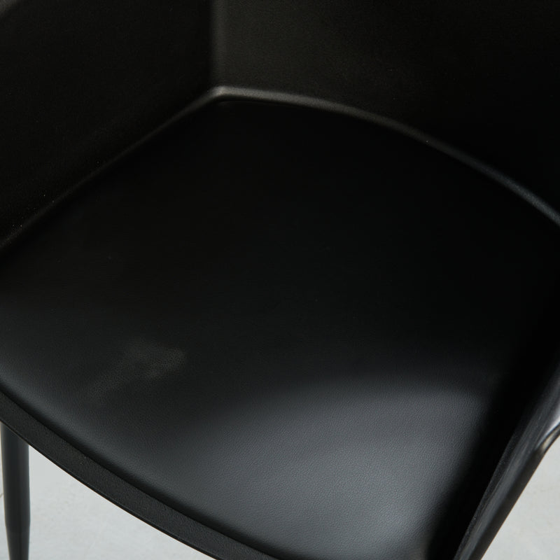 VENECIA - Chaise à accoudoirs noire