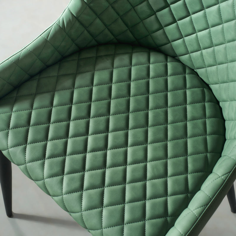 MATEO - Chaise en cuir vert