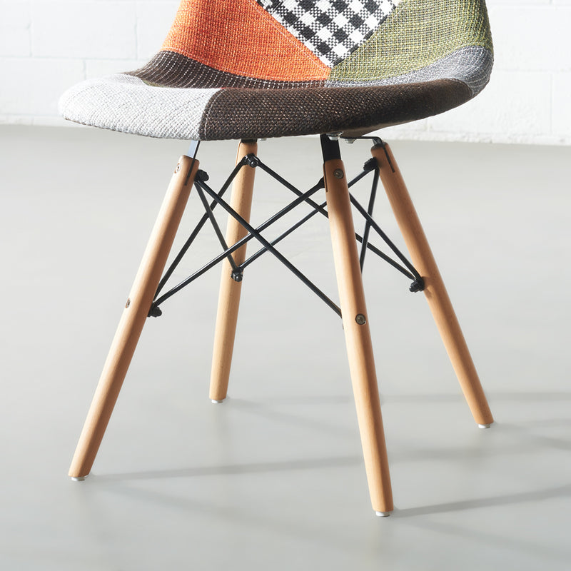 ESSEN - chaise d'appoint patchwork en tissu multicolore