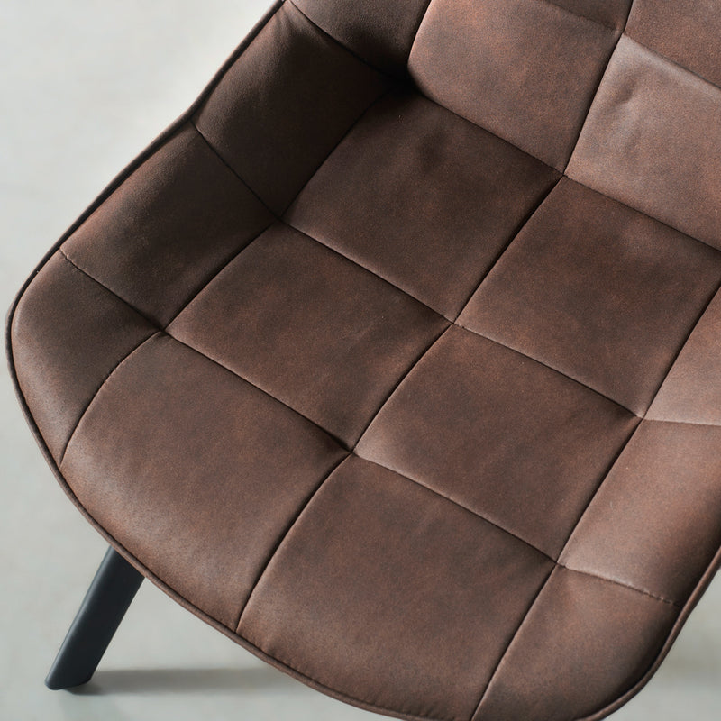 MIA - Chaise de salle à manger en tissu brun