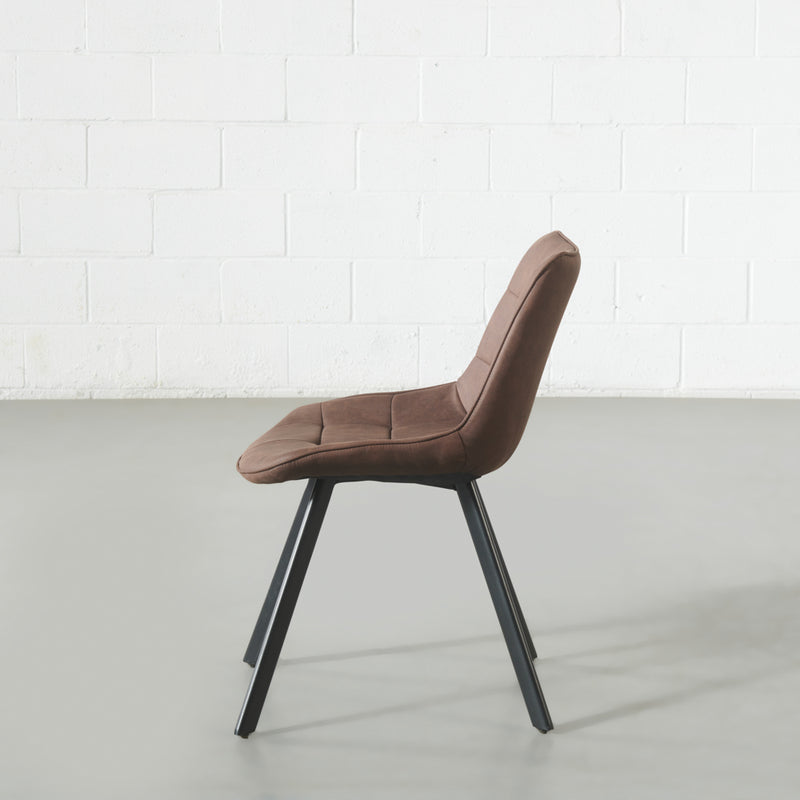 MIA - Chaise de salle à manger en tissu brun