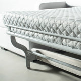 EVA - Canapé-lit sectionnel en tissu gris avec matelas à mémoire de forme et rangement - Droit