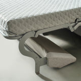 EVA - Canapé-lit sectionnel en tissu gris avec matelas à mémoire de forme et rangement - Droit