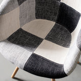 ESSEN - fauteuil patchwork en tissu gris monochrome