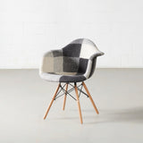 ESSEN - fauteuil patchwork en tissu gris monochrome