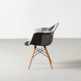 ESSEN - fauteuil patchwork en tissu gris monochrome