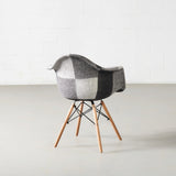 ESSEN - fauteuil patchwork en tissu gris monochrome