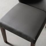 ALICIA - Chaise de salle à manger en cuir gris