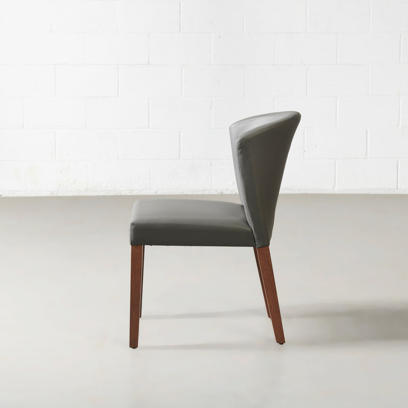 ALICIA - Chaise de salle à manger en cuir gris