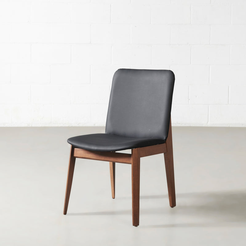 HARRIS - Chaise de salle à manger en cuir noir