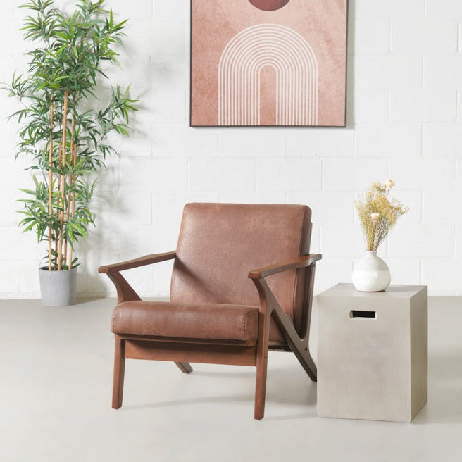 BIANCA Chaise longue en cuir marron