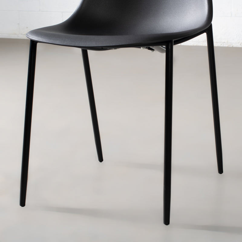 ELLEN - Chaise de salle à manger noire