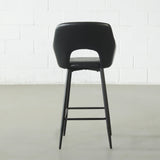 BROADWAY - Tabouret de comptoir en cuir noir