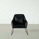 BROOK - Chaise longue en cuir noir