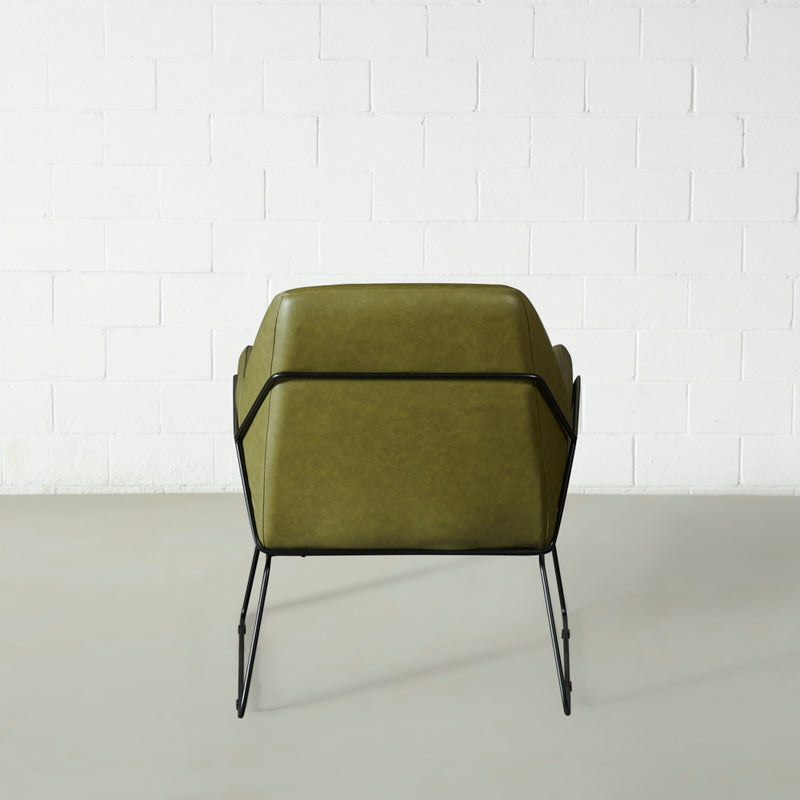 BROOK - Chaise longue en cuir vert