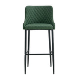 MATEO - Tabouret de bar en cuir vert (65 cm et 75 cm)