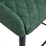 MATEO - Tabouret de bar en cuir vert (65 cm et 75 cm)