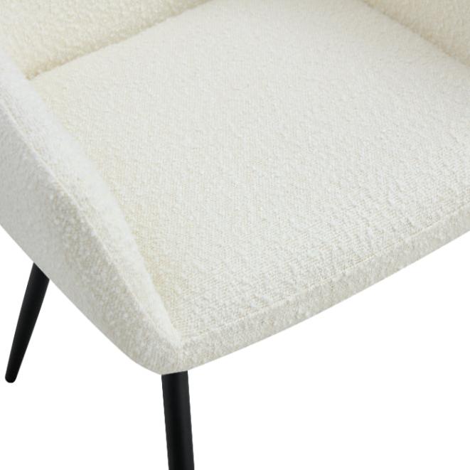 MILAN - Chaise avec bras en bouclé crème