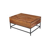 SEATTLE - Table basse en bois d'acacia massif avec rangement relevable