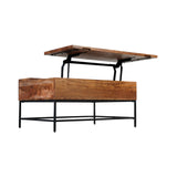 SEATTLE - Table basse en bois d'acacia massif avec rangement relevable