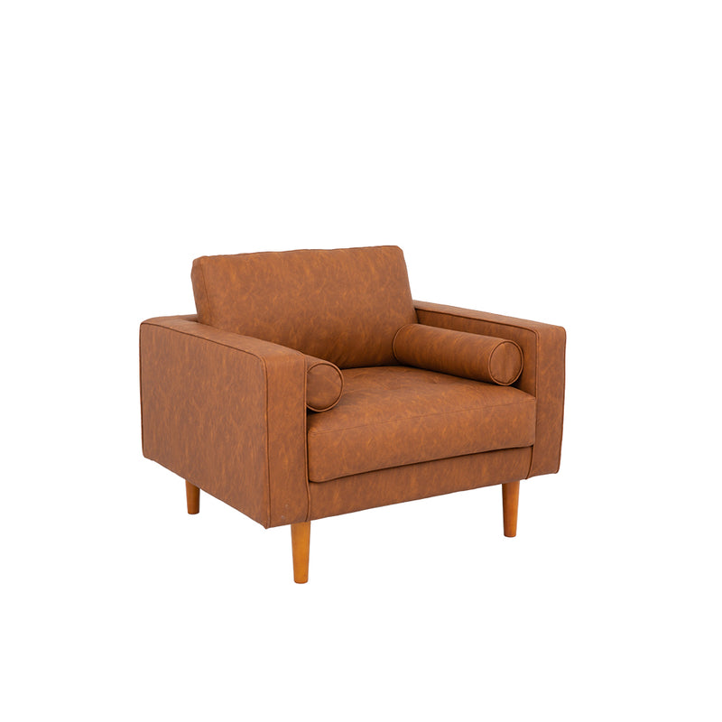 FONDA - Brown Vegan Leather Chair