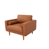 FONDA - Brown Vegan Leather Chair