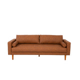 FONDA - Brown Vegan Leather 3-Seater Sofa