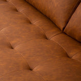 FONDA - Brown Vegan Leather 3-Seater Sofa