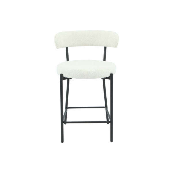 SAMANTHA - Cream Boucle Fabric Counter Stool