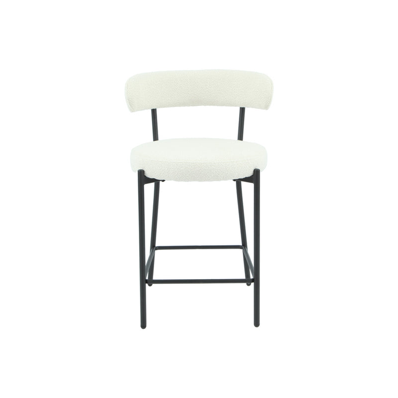 SAMANTHA - Cream Boucle Fabric Counter Stool