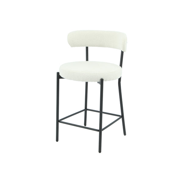 SAMANTHA - Cream Boucle Fabric Counter Stool