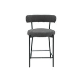 SAMANTHA - Black Boucle Fabric Counter Stool