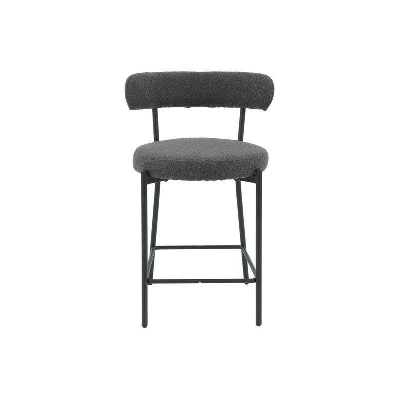 SAMANTHA - Black Boucle Fabric Counter Stool