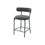 SAMANTHA - Black Boucle Fabric Counter Stool