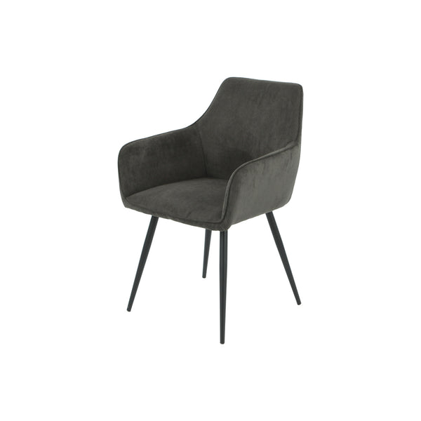 DIMA - Black Lines Pattern Fabric Dining Armchair