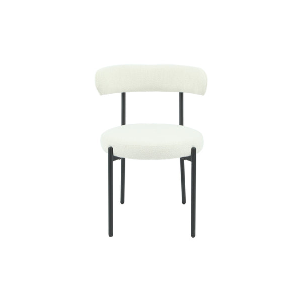 SAMANTHA - Cream Boucle Fabric Dining Chair