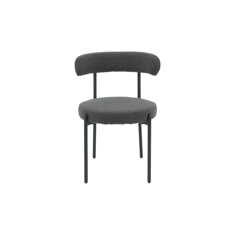 SAMANTHA - Black Boucle Fabric Dining Chair