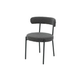 SAMANTHA - Black Boucle Fabric Dining Chair