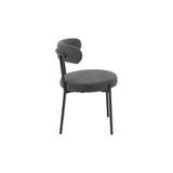 SAMANTHA - Black Boucle Fabric Dining Chair