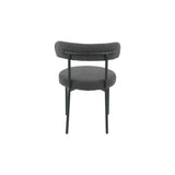 SAMANTHA - Black Boucle Fabric Dining Chair