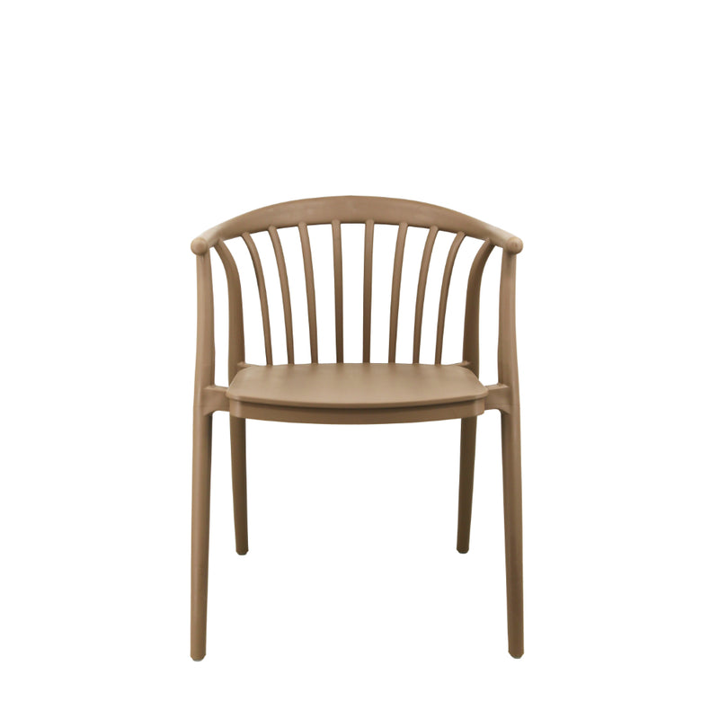 EDITH - Brown UV Resistant Plastic Dining Chair