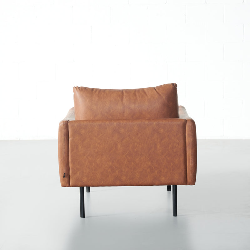MAPLETON - Chaise en cuir végétalien brun